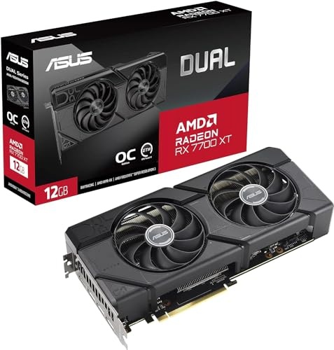 ASUS Dual Radeon™ RX 7700 XT O12G GDDR6X (PCIe 4.0, 12GB GDDR6X, HDMI 2.1, DisplayPort 2.1)