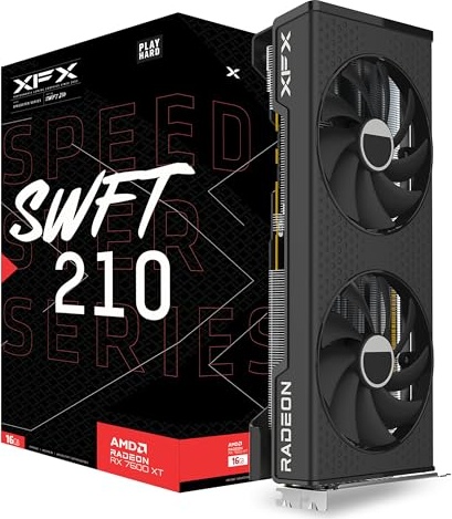 XFX Speedster SWFT210 Radeon RX 7600XT CORE Gaming Graphics Card with 16GB GDDR6 HDMI 3xDP, AMD RDNA 3 RX-76TSWFTFP