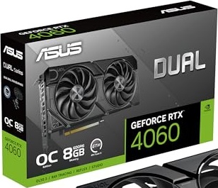 ASUS Dual GeForce RTX 4060 EVO OC Edition 8GB GDDR6 (PCIe 4.0, 8GB GDDR6, DLSS 3, HDMI 2.1a, DisplayPort 1.4a, Axial-tech Fan Design, Dual BIOS, Auto-Extreme Technology), 3 Year Warranty