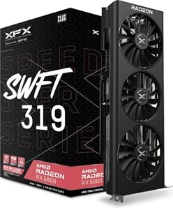 XFX Speedster SWFT319 AMD Radeon RX 6800 Gaming Graphics Card with 16GB GDDR6, AMD RDNA 2 RX-68XLAQBD9