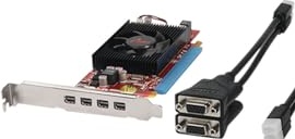 Xynsviu Radeon HD 6570 2G GPU Support 4 Monitor Mini-DisplayPort Outputs Video Card, Computer Low Profile Graphics Card (miniDP to VGA)