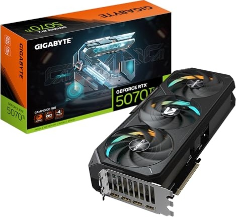 Gigabyte GeForce RTX 5070 Ti Gaming OC 16G Graphics Card - 16GB GDDR7, 256 Bit, PCI-E 5.0, 2588 MHz Core Clock, 3 x DP 2.1a, 1 x HDMI 2.1b, NVIDIA DLSS 4, GV-N507TGAMING OC-16GD