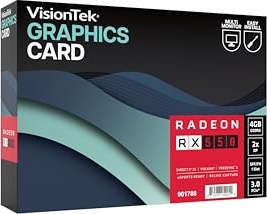 VisionTek AMD Radeon RX 550 4GB GDDR5 Low Profile Small Form Factor Video Graphics Card for PC ITX SFF HTPC 128-Bit DirectX 12, 50W Bus Power, PCI Express 3.0 x8, Dual DisplayPort
