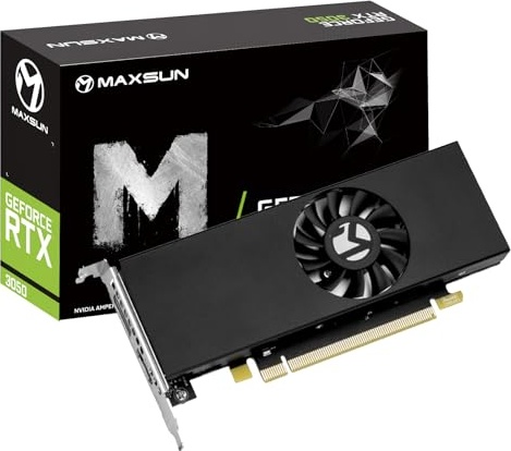 maxsun GeForce RTX 3050 6GB Graphics Cards GDDR6 Video Graphics Card GPU for Gaming PC Mini Small Form Factor SSF Slim Low Profile Design PCI Express 4.0, HDMI 2.1, DisplayPort 1.4a