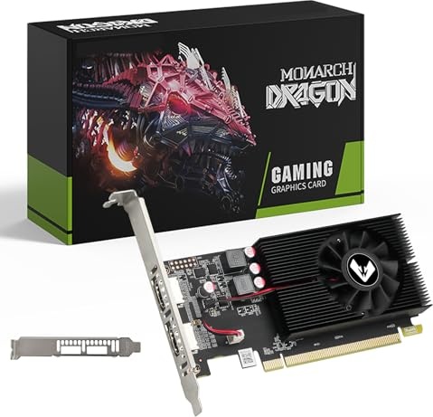 MOUGOL AMD Radeon R5 230 Low Profile Graphics Card with 2G 64Bit GDDR3 Memory Equip with PCI Express*16 2*HDMI Video Card for Office Working Compatible with Windows 10/8/7/RHEL/Ubuntu/Linux (Black)